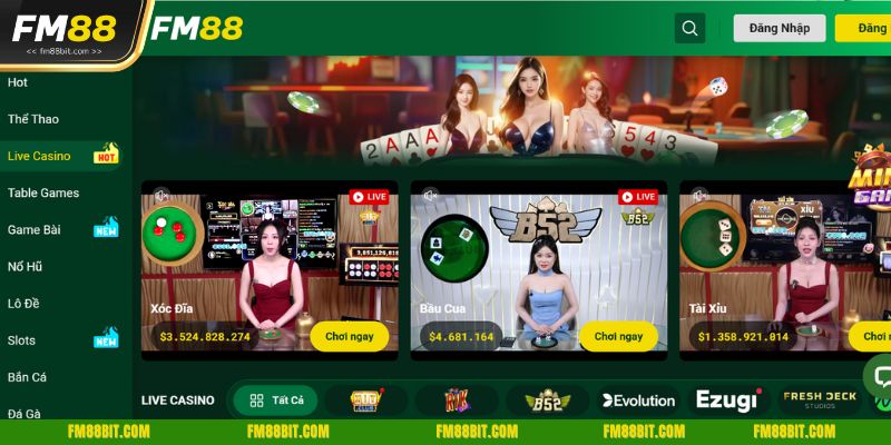 Đa dạng các trò chơi casino cho hội viên lựa chọn trải nghiệm