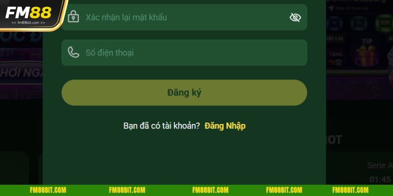 Để trải nghiệm cá cược bạn cần nhập đúng số điện thoại và nạp tiền Fm88