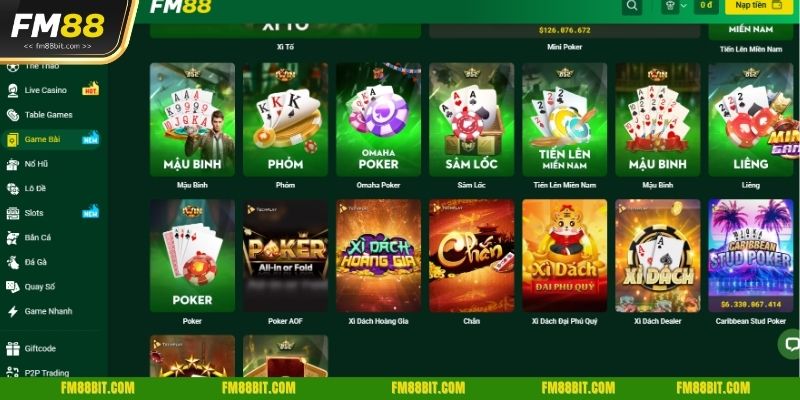 Khám phá sảnh game bài FM88 có đa dạng game hay và thưởng cực khủng