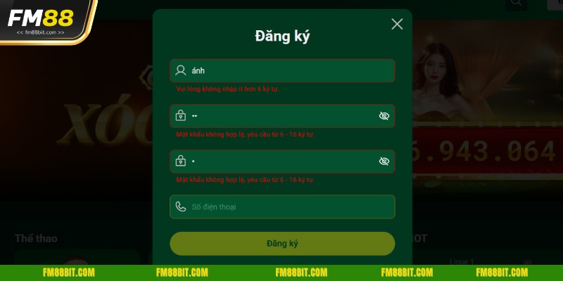 Khi tạo tài khoản tại Fm88 cần chú ý những điểm quan trọng